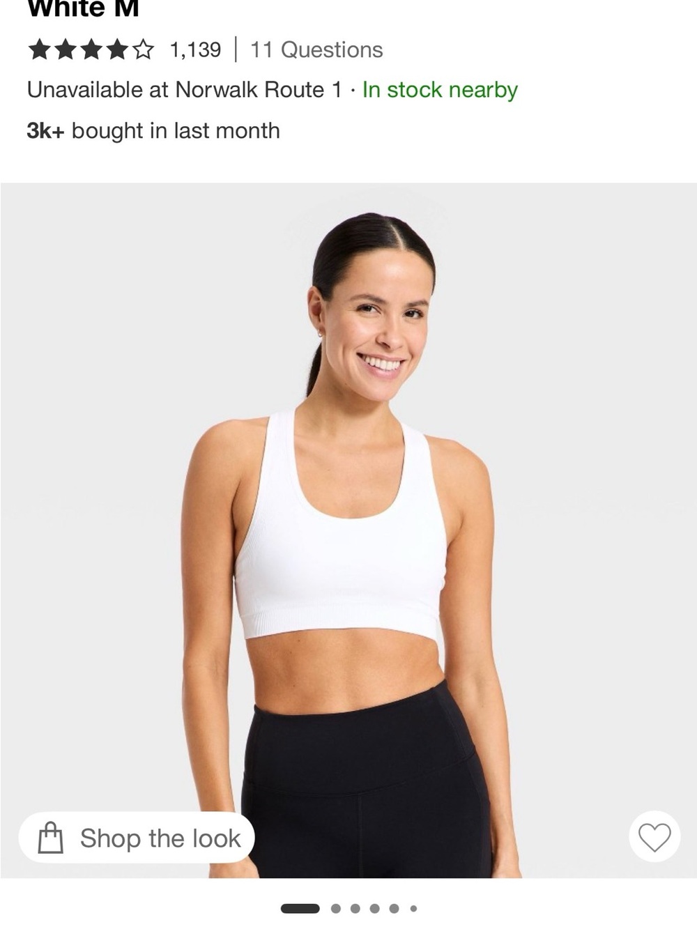 *brand new with tags* Target - all in motion - White Scoop Sports Bra